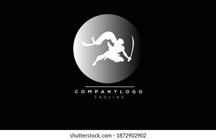 NINJA MOON initials monogram letter text alphabet logo design