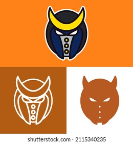 Ninja moon rider vector doodle art