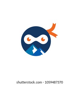 Ninja Mountain Logo Icon Design