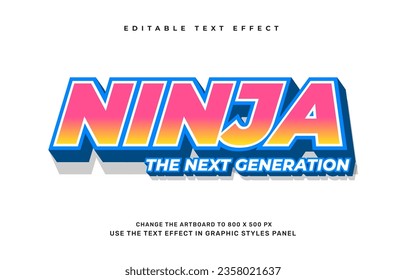 Ninja, la plantilla de efectos de texto editable de próxima generación