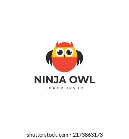 Design-Vorlage für das Ninja-Eule-Logo