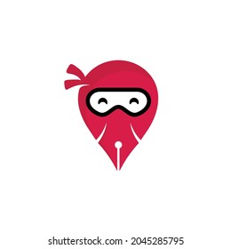 ninja pen logo design template