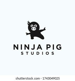 ninja pig logo. Ninja icon