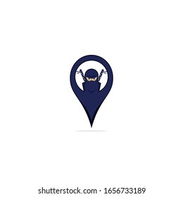 NINJA POINT LOCATION LOGO DESIGN.