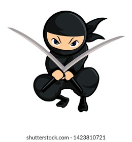 Ninja Pose 4 Squat Down Using Stock Vector (Royalty Free) 1423810721 ...