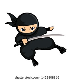 ninja pose 4 with sword jump side
