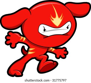 Cartoon Illustration Heart Mascot Superhero Flying Stock Illustration ...