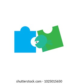 Ninja Puzzle Logo Icon Design