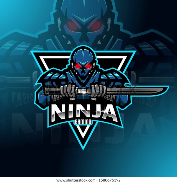 Ninja Robot Esport Mascot Logo Design Stock Vector (Royalty Free ...