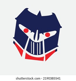 Ninja Robot, ninja head robot, design vector illustration.