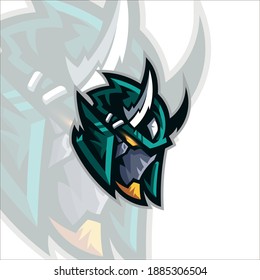 Ninja Robot Head Knight Mascot Sport Illustration Design for Logo Esport Gaming Team Squad