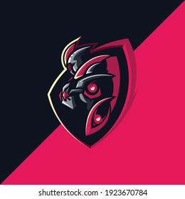 diseño de logotipo de robot ninja para plantilla
