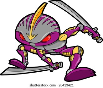 Ninja Robot Vektor Illustration