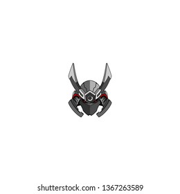 Ninja Robotic Illustration Creative Vector Logo Design