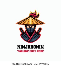 Ninja Ronin Mascot Cartoon Logo