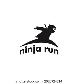 ninja run black icon shape