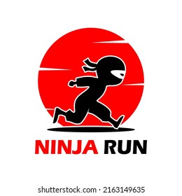 ninja run vector logo template