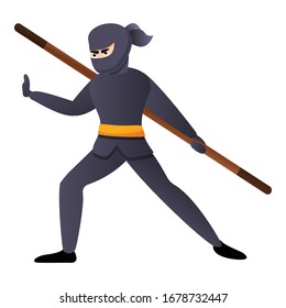 Icono de Ninja samurai. Dibujo de ninja samurai icono vectorial para diseño web aislado en fondo blanco