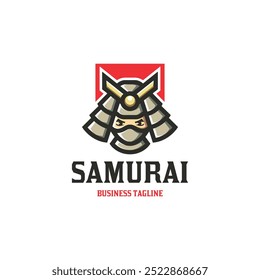 ninja samurai mascote logotipo vetor