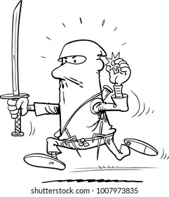 Ninja Samurai Warrior Fighter Character Cartoon Martial Art Weapon Swords
