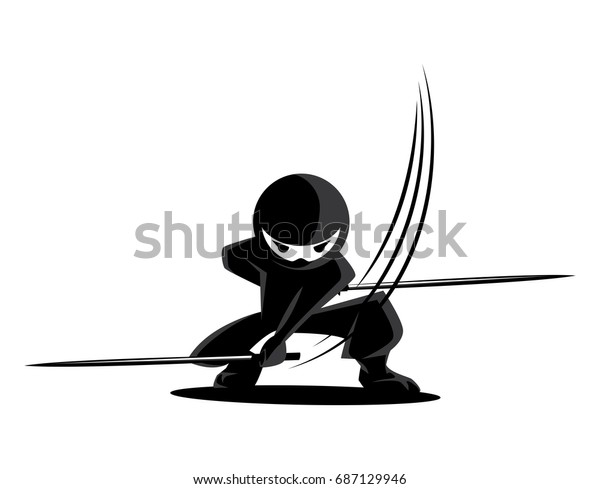 忍者侍戦士キャラクター漫画武器剣 のベクター画像素材 ロイヤリティフリー