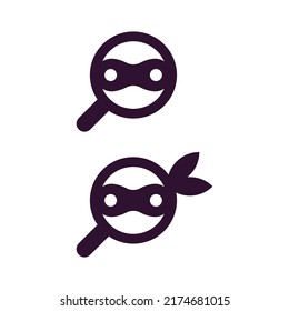 ninja search logo simple vector design illustration template
