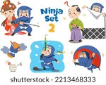 Ninja set 2 using various ninjutsu