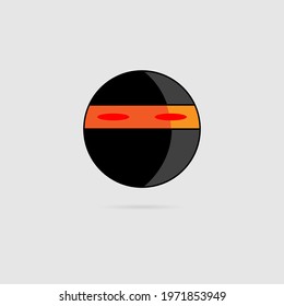 Ninja with shadow on gray background