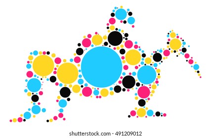 Ninja shape vector design by color point