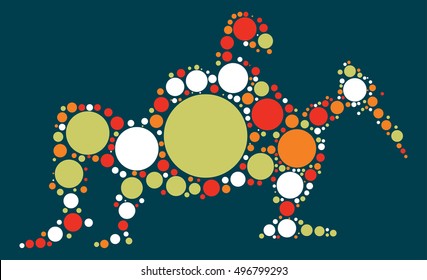 Ninja shape vector design by color point