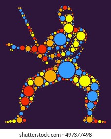 Ninja shape vector design by color point
