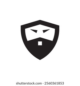 ninja shield logo design simple illustration