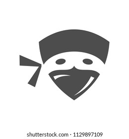 Ninja shield logo templa, ninja logo illustration design