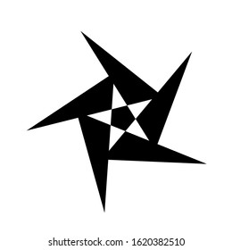 Ninja shuriken black solid icon modern design