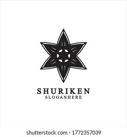 ninja shuriken black solid icon modern design, isolated on white background. flat style for graphic design template. suitable for logo, web, UI, mobile app. vector illustration