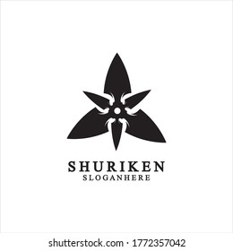 ninja shuriken black solid icon modern design, isolated on white background. flat style for graphic design template. suitable for logo, web, UI, mobile app. vector illustration