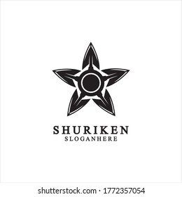 ninja shuriken black solid icon modern design, isolated on white background. flat style for graphic design template. suitable for logo, web, UI, mobile app. vector illustration