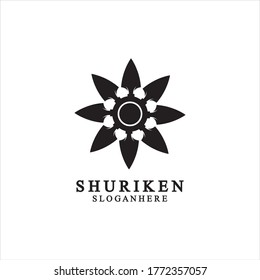 Ninja shuriken schwarz solide Symbol modernes Design, einzeln auf weißem Hintergrund. flacher Stil für Grafikdesign-Vorlage. geeignet für Logo, Web, UI, mobile App. Vektorgrafik
