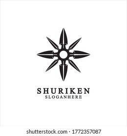 ninja shuriken black solid icon modern design, isolated on white background. flat style for graphic design template. suitable for logo, web, UI, mobile app. vector illustration