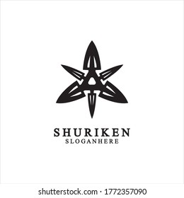 ninja shuriken black solid icon modern design, isolated on white background. flat style for graphic design template. suitable for logo, web, UI, mobile app. vector illustration
