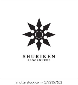 ninja shuriken black solid icon modern design, isolated on white background. flat style for graphic design template. suitable for logo, web, UI, mobile app. vector illustration