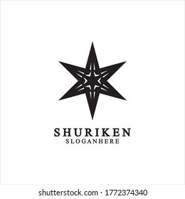 ninja shuriken black solid icon modern design, isolated on white background. flat style for graphic design template. suitable for logo, web, UI, mobile app. vector illustration