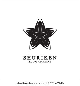 ninja shuriken black solid icon modern design, isolated on white background. flat style for graphic design template. suitable for logo, web, UI, mobile app. vector illustration