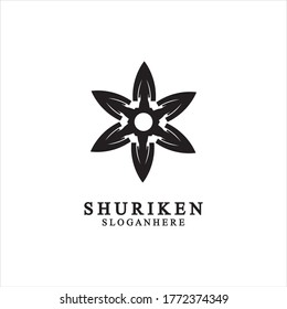 ninja shuriken black solid icon modern design, isolated on white background. flat style for graphic design template. suitable for logo, web, UI, mobile app. vector illustration