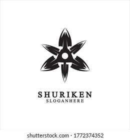 ninja shuriken black solid icon modern design, isolated on white background. flat style for graphic design template. suitable for logo, web, UI, mobile app. vector illustration