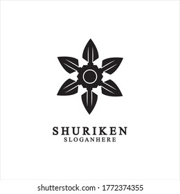 ninja shuriken black solid icon modern design, isolated on white background. flat style for graphic design template. suitable for logo, web, UI, mobile app. vector illustration