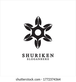 ninja shuriken black solid icon modern design, isolated on white background. flat style for graphic design template. suitable for logo, web, UI, mobile app. vector illustration