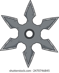 Ninja Shuriken Cartoon Colored Clipart 