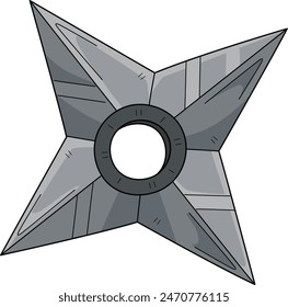 Ninja Shuriken Cartoon Colored Clipart 