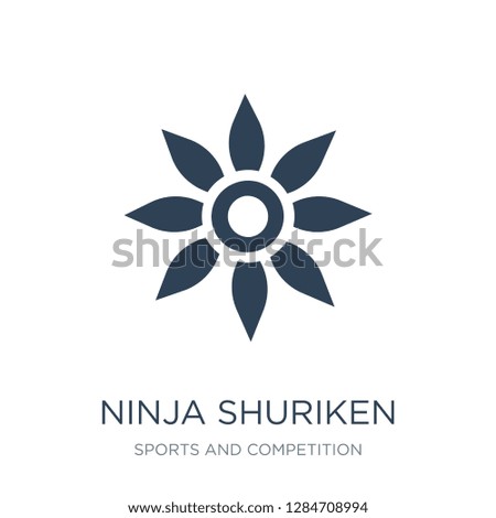 ninja shuriken icon vector on white background, ninja shuriken trendy filled icons from Sports and competition collection, ninja shuriken vector illustration